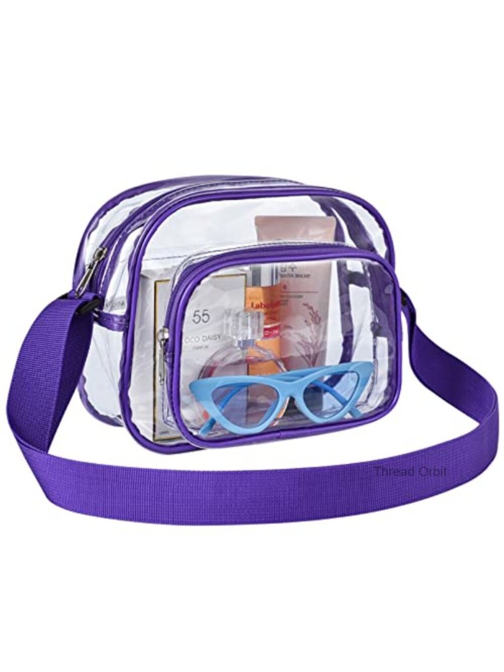 Clear Crossbody Satchel Bag Stadium Approved PVC Purse for Sports Events